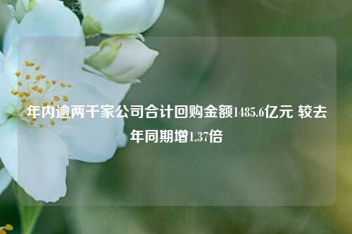 年内逾两千家公司合计回购金额1485.6亿元 较去年同期增1.37倍