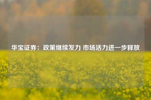 华宝证券：政策继续发力 市场活力进一步释放