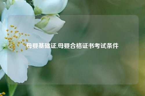 母婴基础证,母婴合格证书考试条件