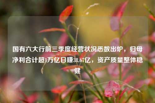 国有六大行前三季度经营状况悉数出炉，归母净利合计超1万亿日赚38.67亿，资产质量整体稳健