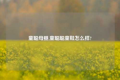 童聪母婴,童聪聪童鞋怎么样?