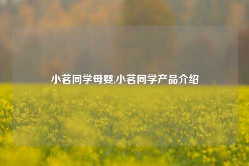 小茗同学母婴,小茗同学产品介绍