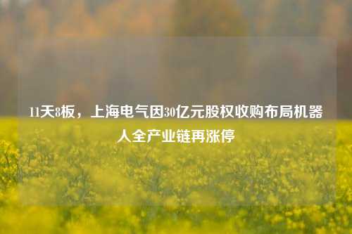 11天8板，上海电气因30亿元股权收购布局机器人全产业链再涨停