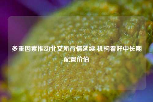 多重因素推动北交所行情延续 机构看好中长期配置价值