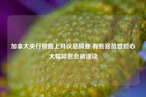 加拿大央行披露上月议息摘要 有些官员曾担心大幅降息会被误读