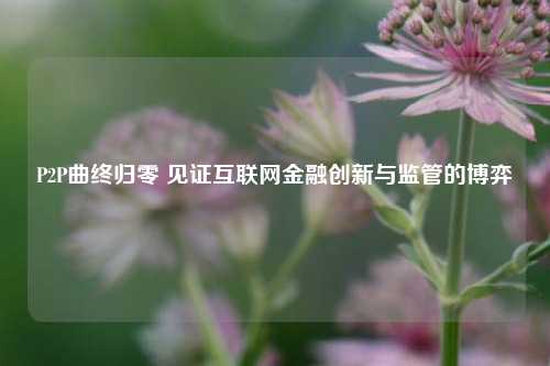 P2P曲终归零 见证互联网金融创新与监管的博弈