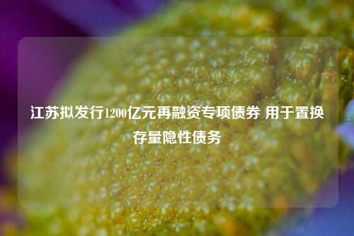 江苏拟发行1200亿元再融资专项债券 用于置换存量隐性债务