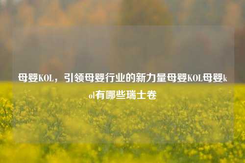 母婴KOL，引领母婴行业的新力量母婴KOL母婴kol有哪些瑞士卷