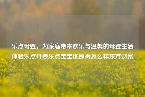 乐点母婴，为家庭带来欢乐与温馨的母婴生活体验乐点母婴乐点宝宝纸尿裤怎么样东方财富