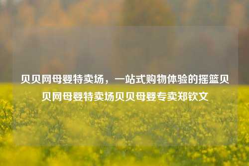 贝贝网母婴特卖场，一站式购物体验的摇篮贝贝网母婴特卖场贝贝母婴专卖郑钦文