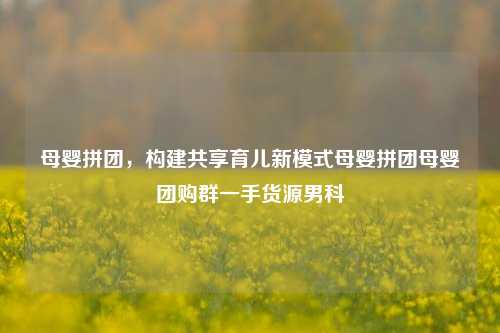 母婴拼团，构建共享育儿新模式母婴拼团母婴团购群一手货源男科