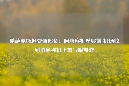 哈萨克斯坦交通部长：阿航客机坠毁前 机场收到消息称机上氧气罐爆炸