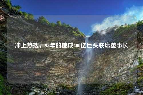 冲上热搜，93年的她成400亿巨头联席董事长