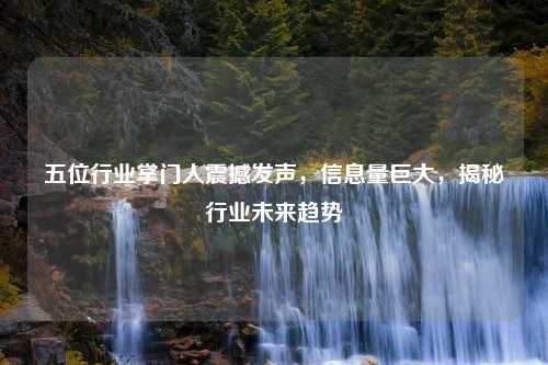 五位行业掌门人震撼发声，信息量巨大，揭秘行业未来趋势